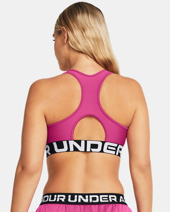 Sport-bh HeatGear® Armour Mid Branded, Pink, pdpMainDesktop image number 1